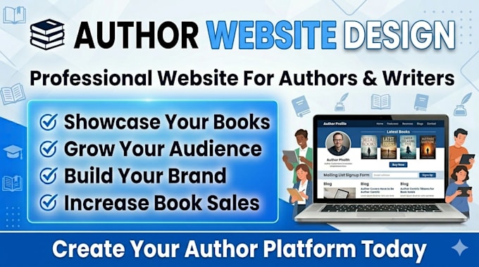 design author website, book website, writer website in wordpress