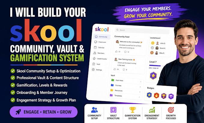 build your skool community vault and gamification system