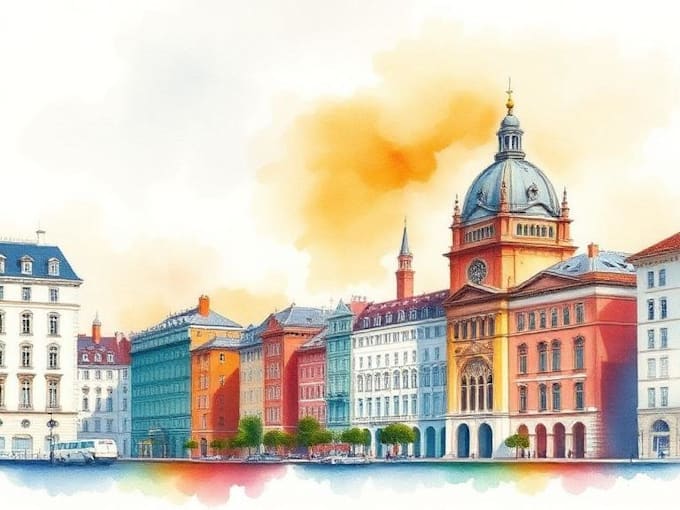 paint architecture or cityscape in watercolor