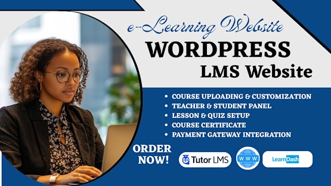 create an lms website with elearning courses using tutor lms pro or learndash