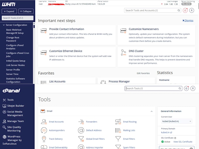 complete web hosting setup developement cpanel whm whmcs