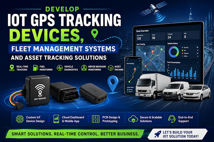 develop iot gps tracking devices, fleet management system, asset solutions