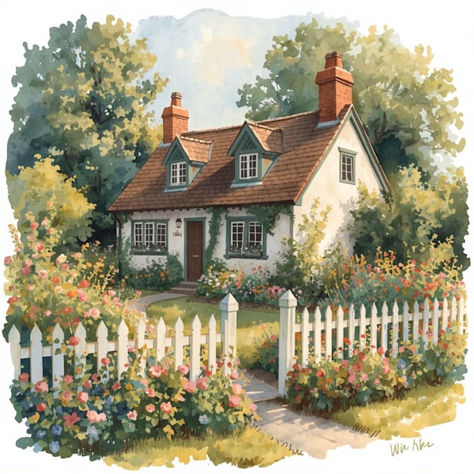 do watercolor house painting