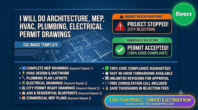 do architecture, mep, hvac, plumbing, electrical permit drawings