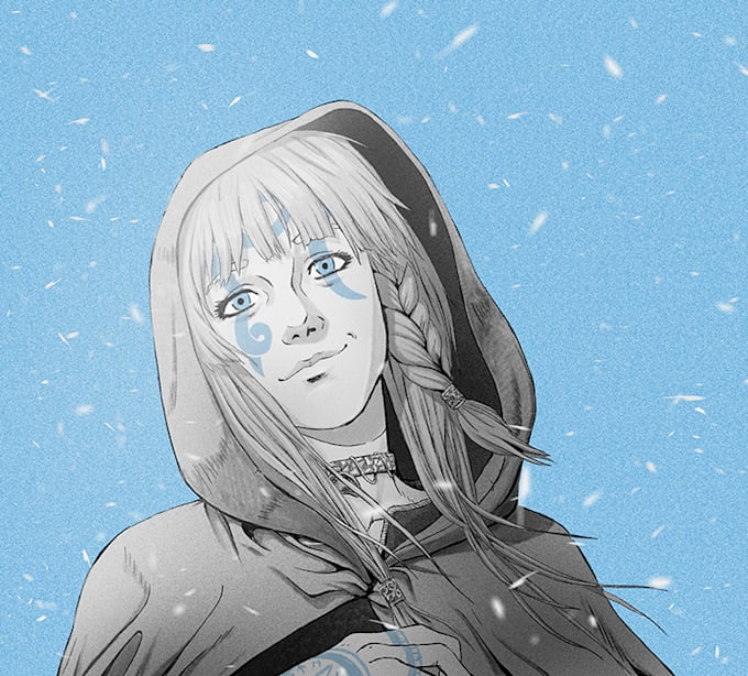 draw custom character portrait lineart grayscale or render