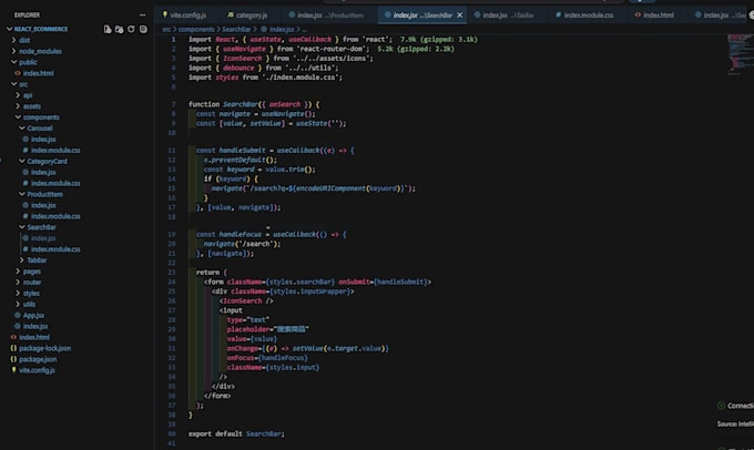 build react website and fix bugs fast