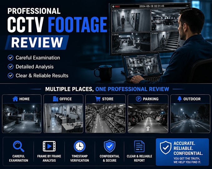 review the cctv footage and provide a task report