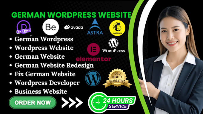 develop german website using wordpress fix german website error redesign german
