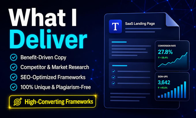 write high converting saas copywriting and landing page copy
