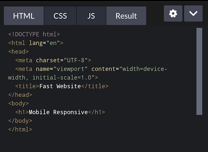 code custom HTML website landing page
