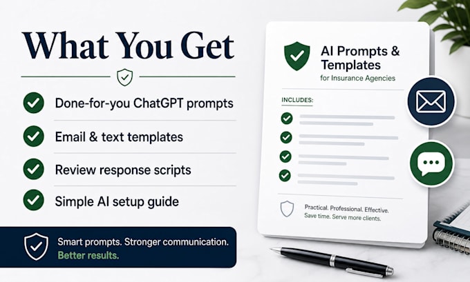 create chatgpt prompt kits and email templates for insurance agencies