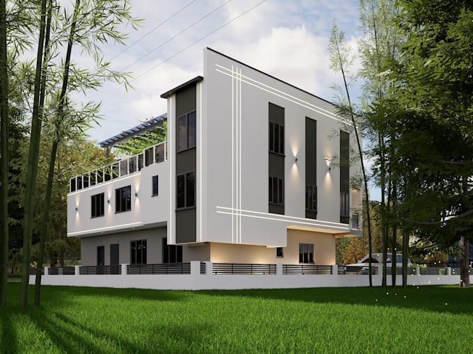 render realistic exterior of the building