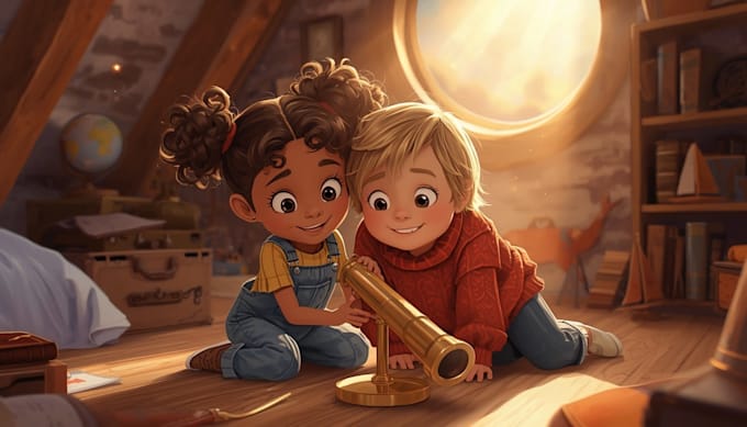 draw a beautiful custom children storybook illustrations