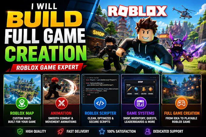 develop your roblox game, combat system, movement, and animations