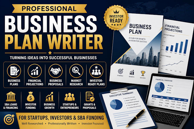 write a professional business plan for startups, proposal, business plan writer