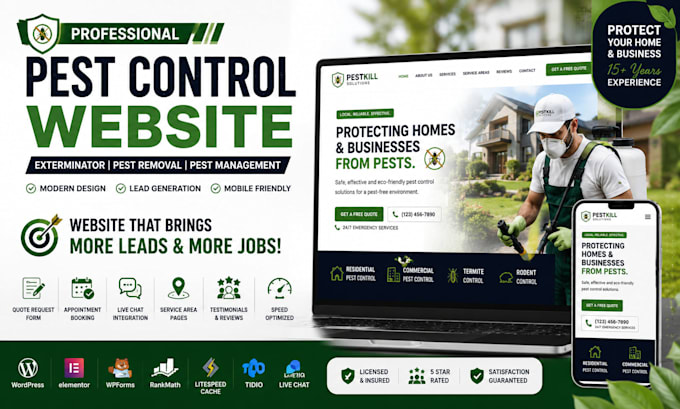 design pest control website exterminator website pest removal website