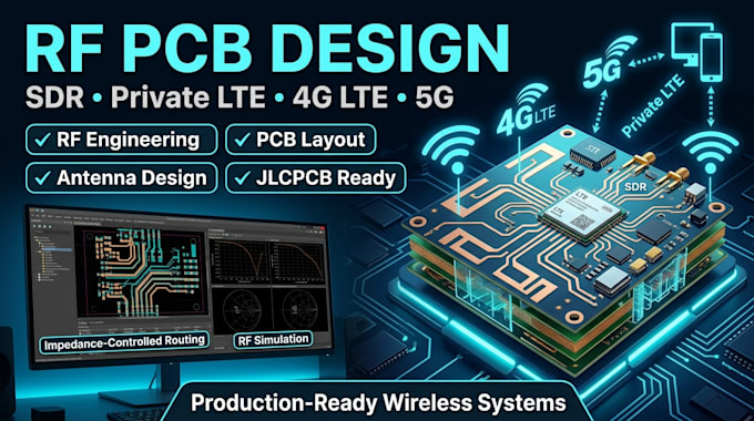design rf pcb for sdr, private lte, 4g lte, 5g and wireless systems