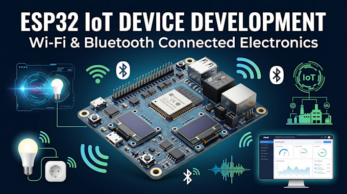 develop esp32, wifi and bluetooth connected electronic devices