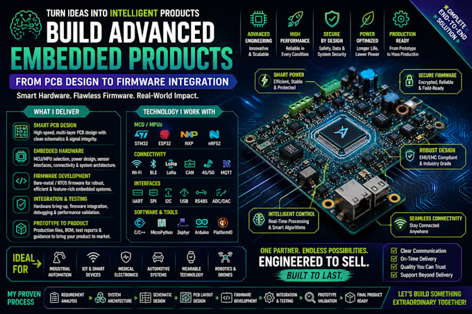build advanced embedded products from pcb design to firmware integration