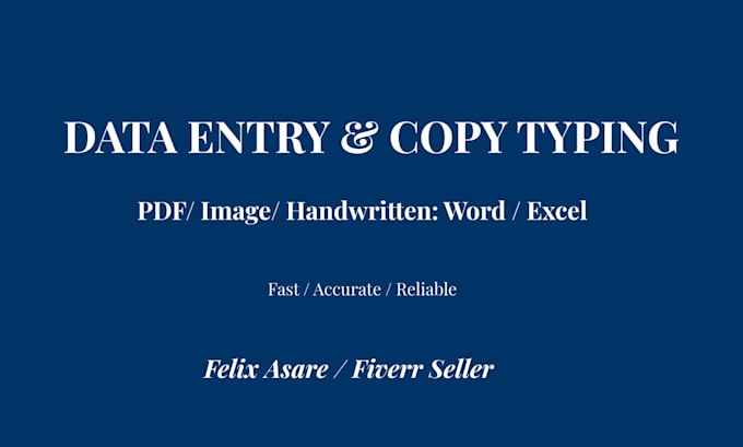 do fast and accurate data entry and copy typing