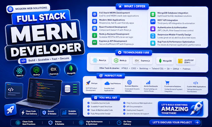 develop full stack mern web application using react and nodejs