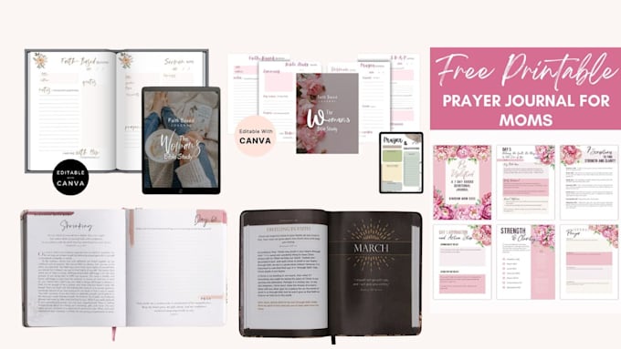 design kdp journal, hyperlinked etsy digital planner, canva workbook, journal