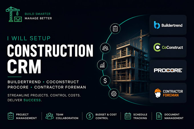 setup construction crm buildertrend coconstruct procore contractor foreman