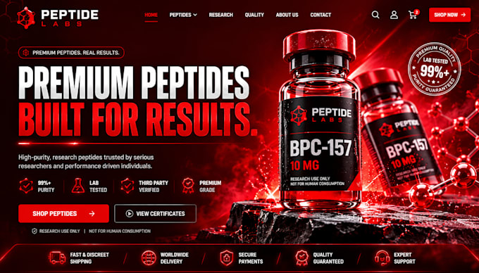 build research peptide website fda compliant website woocommerce peptide website