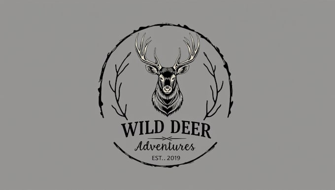 design awesome wild deer mascot logo only 15 hours