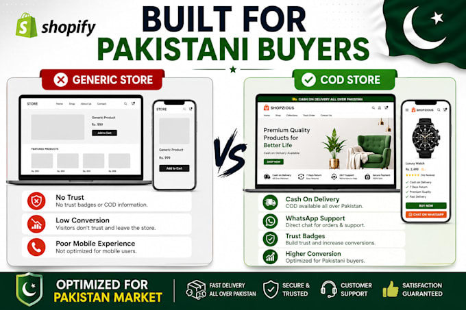 build a high converting shopify cod store for pakistan