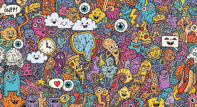 create doodle art illustrations for anything