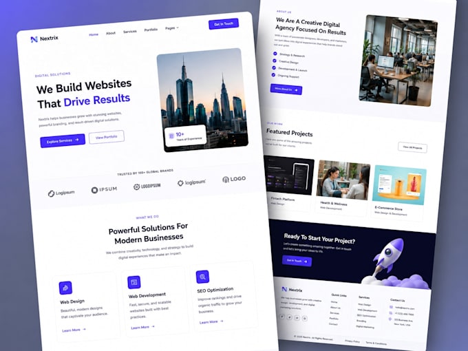 design clean and responsive wordpress website
