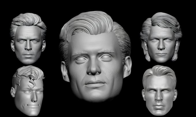 sculpt realistic 3d head model 3d printable character 2d to 3d head model