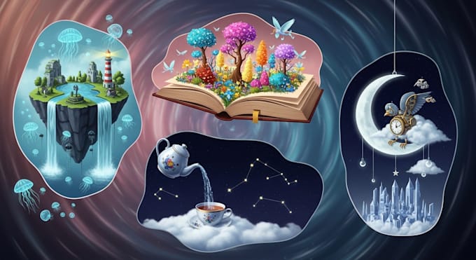 draw a surrealist or fantasy illustration
