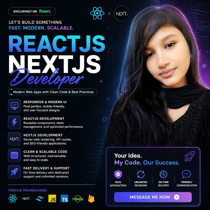 build responsive react js and next js web applications
