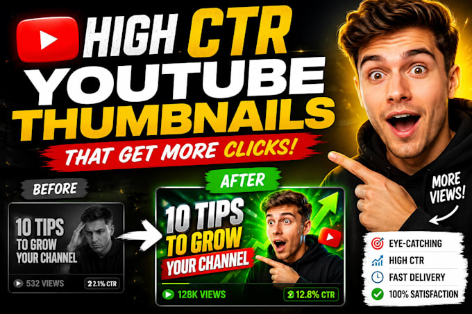 high CTR youtube thumbnails that boost clicks and views