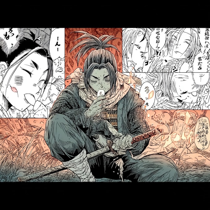illustrate manga chapters with dynamic comic panels