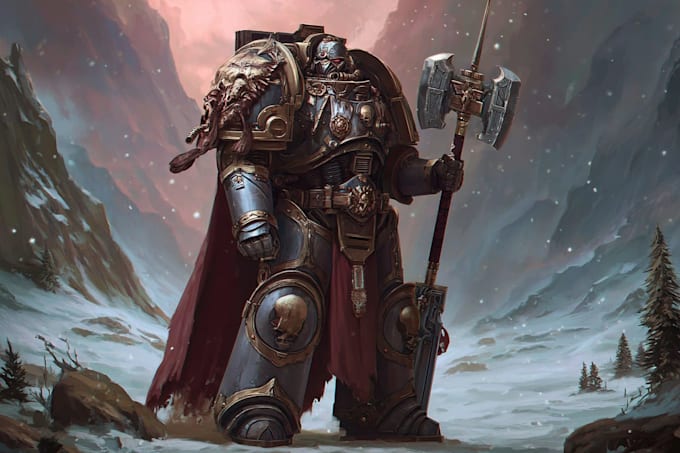 draw a fantasy or warhammer 40k character