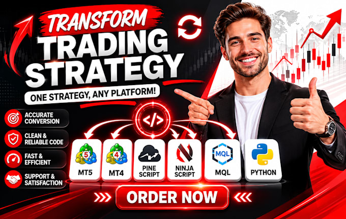 transform trading strategy to mt5 mt4, pinescript ninjascript mql python