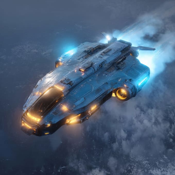 draw high quality spaceship concept