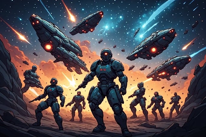 bring your cinematic scifi battles and mecha concepts