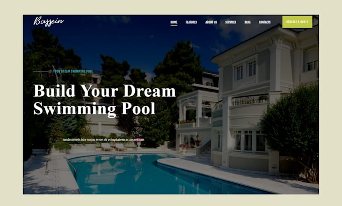 build swimming pool website pool construction website pool service website