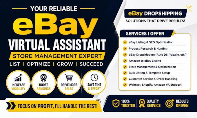 be your ebay virtual assistant for amazon to ebay dropshipping