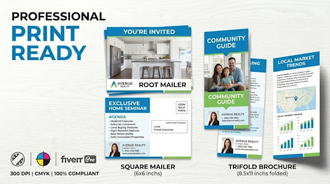 design print ready eddm postcard, dl flyer rack card, door hanger design for you