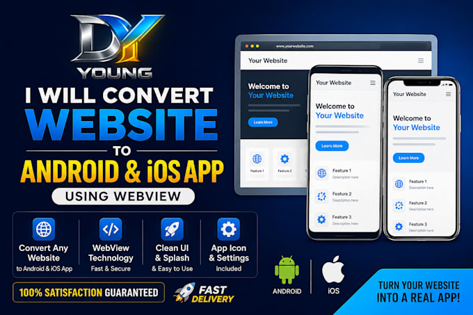 convert website into android and ios app webview app