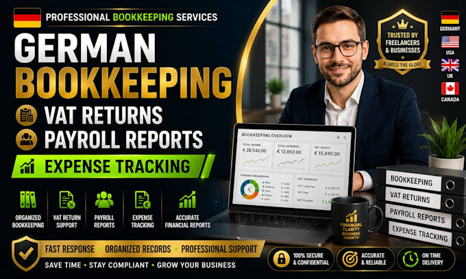 handle german bookkeeping vat returns payroll reports expense tracking