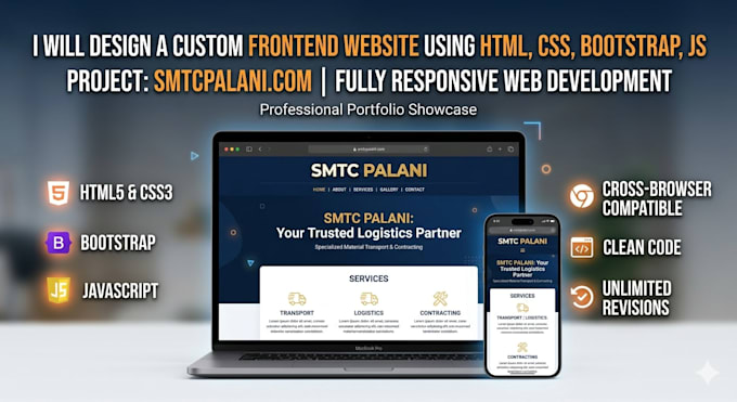 do frontend web development using HTML CSS bootstrap and javascript