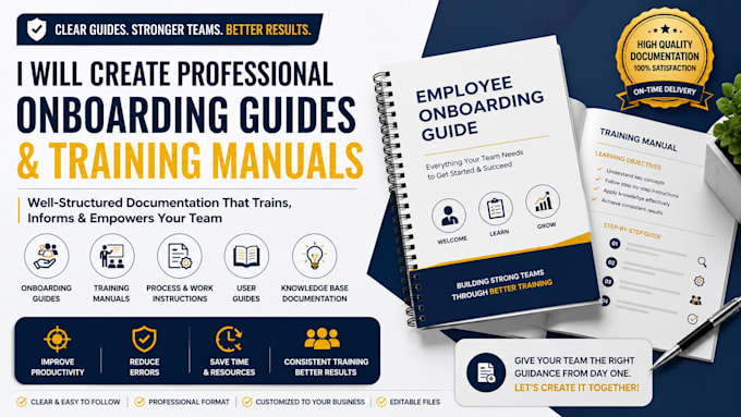 create professional onboarding guides and training manuals