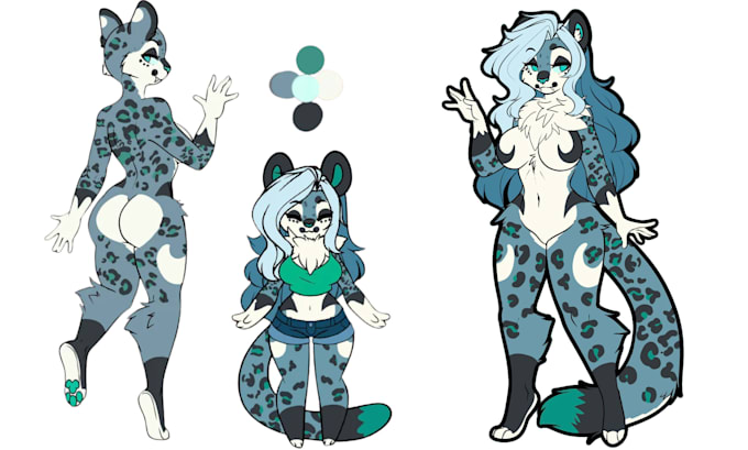 draw furry reference sheet fursona oc, furry stickers sona ref sheet