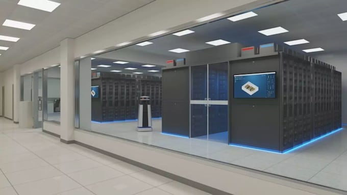 provide 3d server room design, data center, IT room design, server rack design